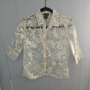 ELCC Floral Sheer Button Up Blouse Size Petite Small – Fairycore Romantic